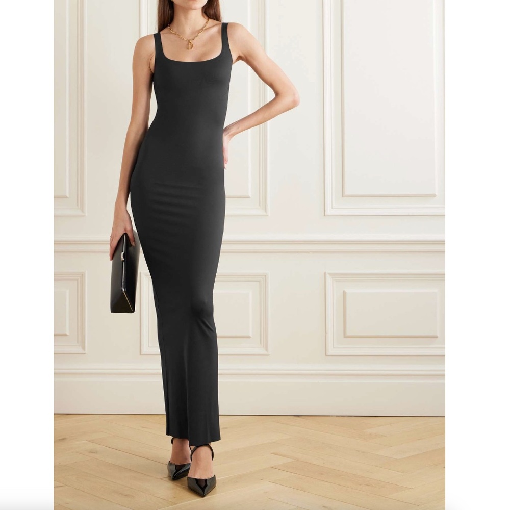 SKIMS Body Sleeveless Scoop-Neck Maxi Dress Onyx Size 3X